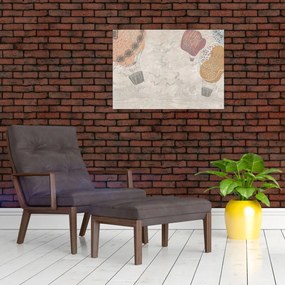 Tablou - Baloane deasupra orașului, nuanțe reci (70x50 cm)