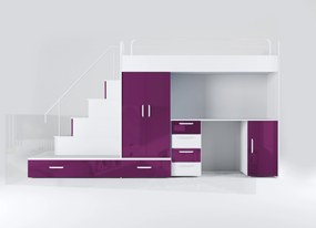 Pat pentru copii Ruby V (Alb + Violet) (cu somieră). 611115