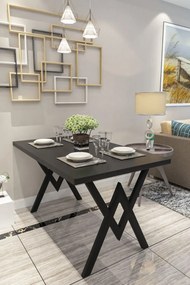 Set Masa Bucatarie cu 4 Scaune , Alb-negru,120x80x75 cm, 30409SET