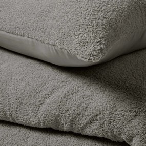 Lenjerie de pat gri antracit din micropluș/cocolino pentru pat dublu, extinsă 240x220 cm Helena – douceur d'intérieur