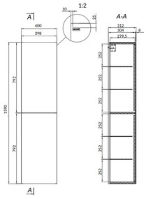 Set complet mobiler baie  CALACATTA placat cu ceramica, dulap cu oglinda si mobilier cu lavoar 100 cm Cersanit