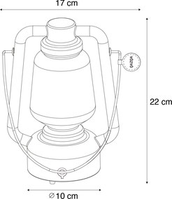 Lampă de masă reîncărcabilă 22 cm IP44 alb - Storm Mini