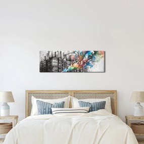 Tablou - Viața industrială (cu ceas) (90x30 cm)