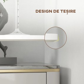 HOMCOM Masă de Bar Înaltă, Masă Modernă Rotundă de Dining cu Blat Vopsit și Bază din Oțel, Masă Bistro pentru 2 Persoane, Alb | Aosom Romania