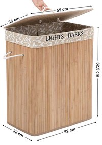 COS DE RUFE DIN BAMBUS APOLO, 52X32X62.5 CM, CAPTUSEALA LAVABILA DIN BUMBAC, NATUR