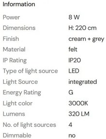 Lustra/Pendul LED design decorativ Puro crem/gri