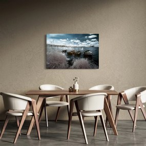 Tablou - Bărci de lemn pe lac (90x60 cm)