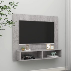 Dulap TV montat pe perete, gri beton, 102x23,5x90 cm, PAL 1, Gri beton