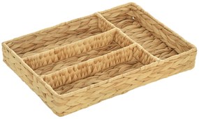 HOMCOM Coș de depozitare trestat din papură de apă cu 4 compartimente, pentru baie, dormitor, naturale | Aosom Romania