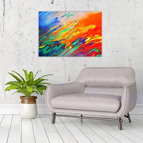 Tablou pe sticlă - Abstract colorat (70x50 cm)