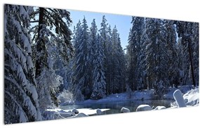 Tablou pădurii înzăpezite (120x50 cm), în 40 de alte dimensiuni noi