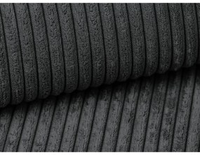 Canapea gri închis extensibilă cu tapițerie din catifea reiată 195 cm Nona – Makamii