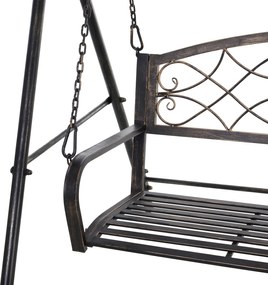 Outsunny Leagăn de grădină Bancă-leagăn pentru grădină Outdoor-Schaukel, design vintage, aspect alama, 167 cm x1 23 cm x 175cm | Aosom Romania