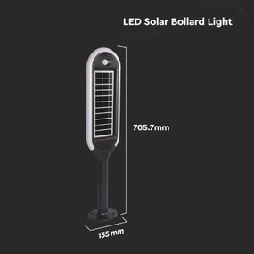 Lampă solară LED cu senzor BOLLARD LED/5W/5,5V 70 cm 3000K IP65 2000 mAh