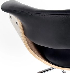 Scaun de bar Clifton, negru/lemn natural