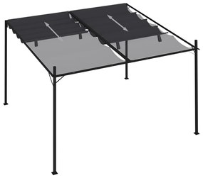 Pavilion cu acoperis retractabil, antracit, 300x300x233 cm Antracit, 300 x 300 x 233 cm