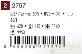 Candelabru 2 brate, L-62cm, Elisett 2757 RX