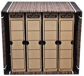 Container de dosar Fellowes Bankers Box Woodgrain 2 buc/pachet, maro
