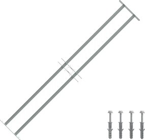 vidaXL Grilaj de siguranță pentru ferestre cu 2 bare transversale 1000-1500mm