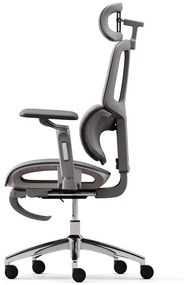 Scaun ergonomic MUSSO H80 PRO, șezut translatabil, cotiere 6D, suport lombar dinamic, spătar reglabil înălțime, tetieră 3D, suport picioare, mecanism multifunctional inclinare/blocare, pivotant, Mesh, Gri