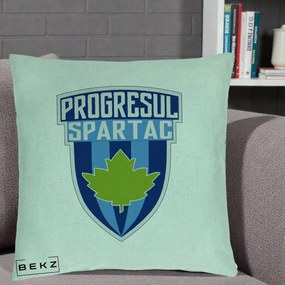 Perna Personalizata Progresul Spartac Fotbal, 40x40 cm, Verde Menta, Husa Detasabila, Perna Inclusa, BEKZ®