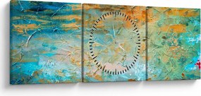 Tablou - Abstract albastru (cu ceas) (90x30 cm)