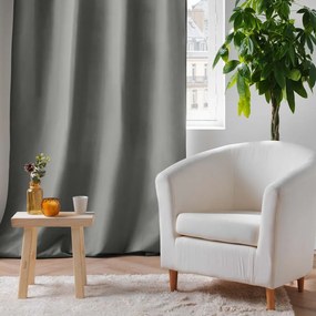 Draperie gri antifonică din microfibră 135x260 cm Micropolar – douceur d'intérieur