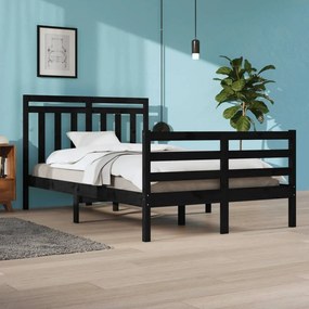 3105314 vidaXL Cadru de pat, negru, 120x200 cm, lemn masiv