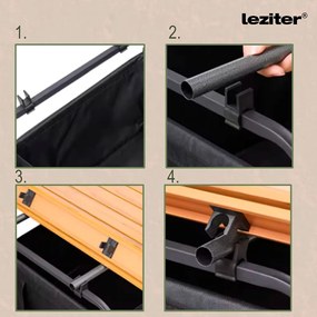 Cărucior de plajă pliabil de grădină premium cu masă gri