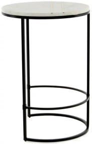 Masuta de cafea rotunda din marmura Louis 44.5x44.5x64 cm alba