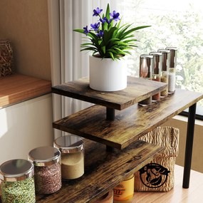 HOMCOM Raft de bucătărie, Drehbar Mikrowellenregal cu 3 nivele, Stand de metal industrial, 40 x 18 x 36,5 cm | Aosom Romania