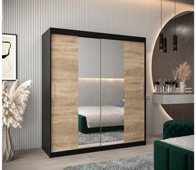 Dulap de haine 180 cm Toki 1 (negru mat + stejar sonoma). 1064922