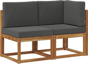 vidaXL Canapea de exterior din mijloc și colț cu pernă 2 Bucată