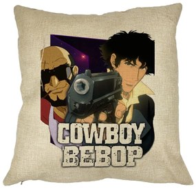 Perna Decorativa cu Cowboy Bebop 3, 40x40 cm, Husa Detasabila, Burduf