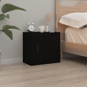 vidaXL Noptiere de perete, negru, 50x30x47 cm