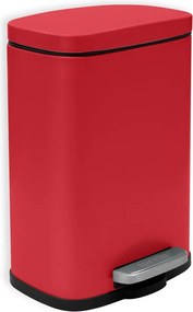 Coș de gunoi roșu cu pedală din oțel 5 l Akira – Spirella