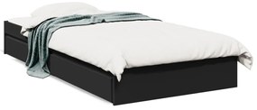 3280679 vidaXL Cadru de pat cu sertare, negru, 90x200 cm, lemn prelucrat