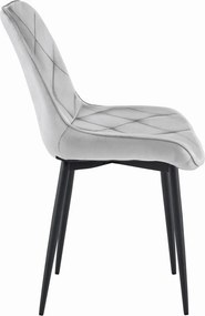 OFERTA Scaun de luat masa din catifea TOR, gri deschis, calitatea II