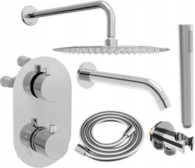 Mexen Kai Set baterie de cadă și duș îngropat DR70 cu duș de ploaie de 25 cm, crom - 77602DR70251-00