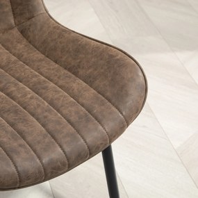 HOMCOM Lot de 2 scaune de sufragerie design modern și capitonat pentru sufragerie, sală de mese, dormitor, maro | Aosom Romania