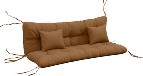Outsunny Set de 4 perne de șezut, 150x50 cm repelent la apă perne de scaun cu benzi de prindere, 10 cm grosime bronz | Aosom Romania