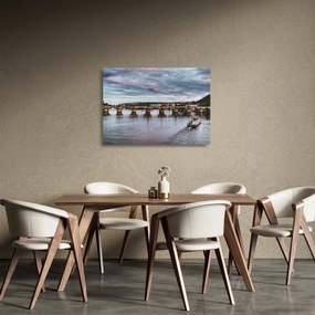 Tablou pe sticlă cu podul lui Carol (70x50 cm)