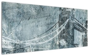 Tablou - Tower Bridge în tonuri reci (120x50 cm)