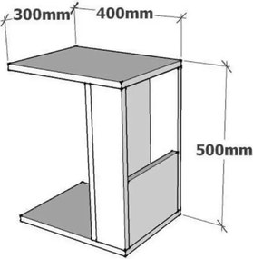 Masuta laterala  Sorina Homs, alb, 50 x 40 x 30 cm, pal 18 mm