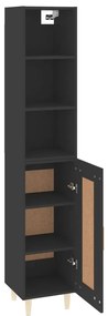 Dulap inalt, negru, 34,5x34x180 cm, lemn prelucrat 1, Negru, 1 wood door