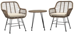 Autronic Set de grădină 1+2, metal, polyrattan,natural, AZ-F1208 NAT