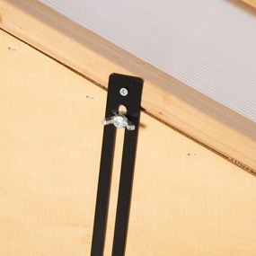 Outsunny Mini-seră, seră mică cu structură din lemn, ferestre și ușă dublă, 3 rafturi, 70L x 50L x 120Î cm, maro | Aosom Romania