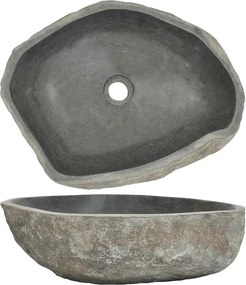 vidaXL Chiuvetă din piatră de râu, (45-53)x(34-41) cm, oval
