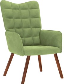 vidaXL Scaun de relaxare, verde deschis, catifea