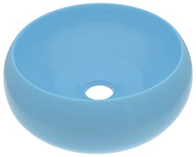 Chiuveta baie lux albastru deschis mat 40x15 cm ceramica rotund matte light blue
